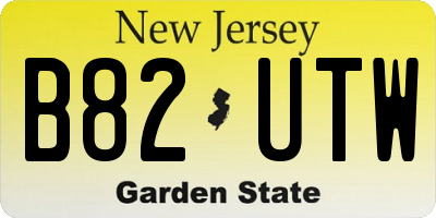 NJ license plate B82UTW