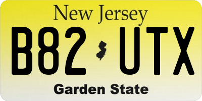 NJ license plate B82UTX