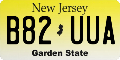 NJ license plate B82UUA