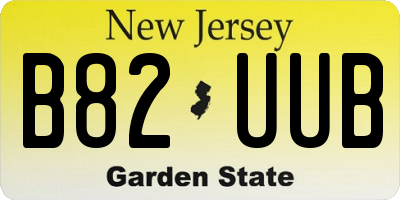 NJ license plate B82UUB
