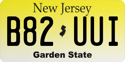NJ license plate B82UUI