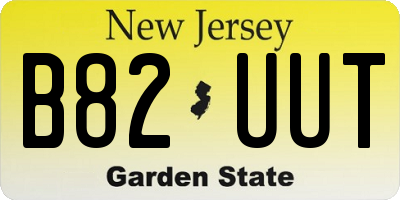 NJ license plate B82UUT