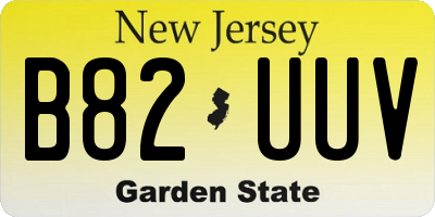 NJ license plate B82UUV