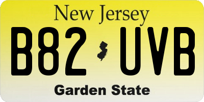 NJ license plate B82UVB