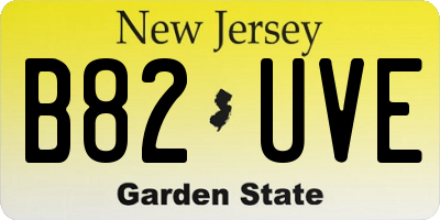 NJ license plate B82UVE