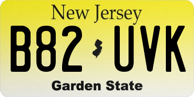 NJ license plate B82UVK