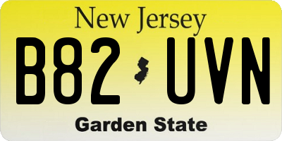 NJ license plate B82UVN