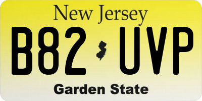 NJ license plate B82UVP