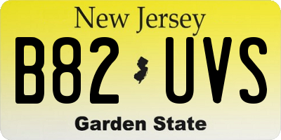 NJ license plate B82UVS