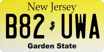 NJ license plate B82UWA