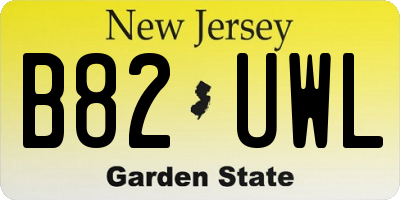 NJ license plate B82UWL