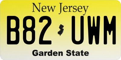 NJ license plate B82UWM