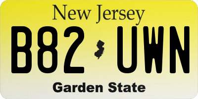NJ license plate B82UWN