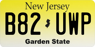 NJ license plate B82UWP
