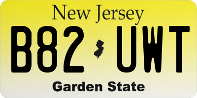 NJ license plate B82UWT