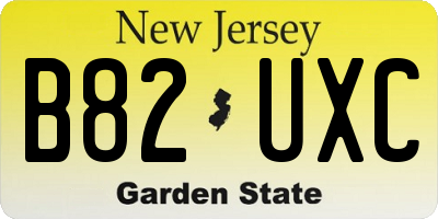 NJ license plate B82UXC
