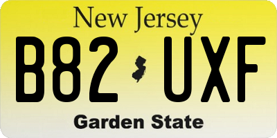 NJ license plate B82UXF
