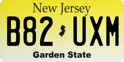 NJ license plate B82UXM