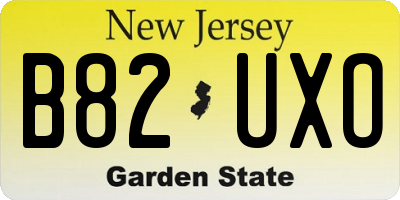NJ license plate B82UXO