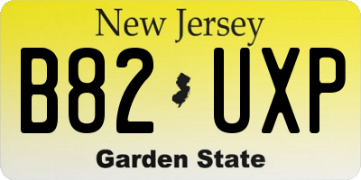 NJ license plate B82UXP
