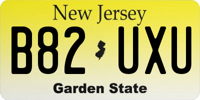 NJ license plate B82UXU