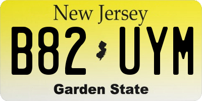 NJ license plate B82UYM