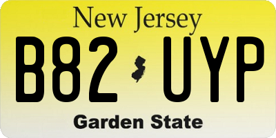 NJ license plate B82UYP