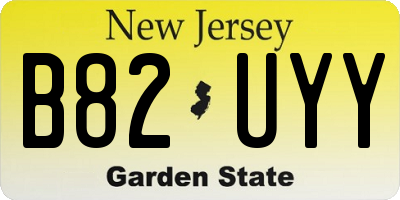 NJ license plate B82UYY