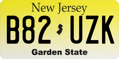NJ license plate B82UZK