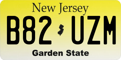 NJ license plate B82UZM