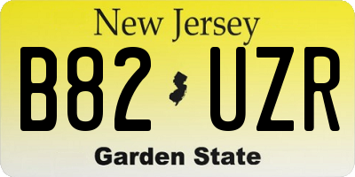 NJ license plate B82UZR