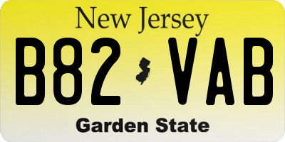 NJ license plate B82VAB