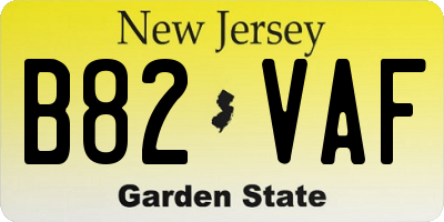NJ license plate B82VAF