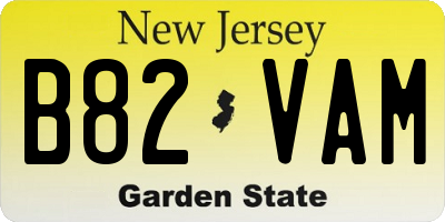 NJ license plate B82VAM