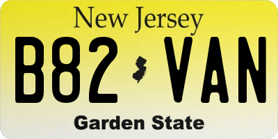 NJ license plate B82VAN