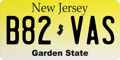 NJ license plate B82VAS