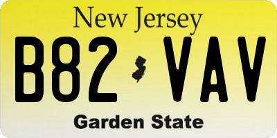 NJ license plate B82VAV