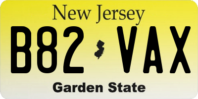 NJ license plate B82VAX