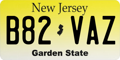 NJ license plate B82VAZ