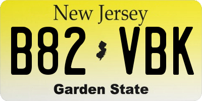 NJ license plate B82VBK