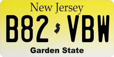 NJ license plate B82VBW