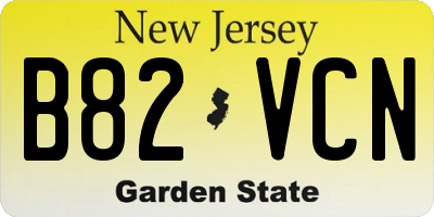 NJ license plate B82VCN