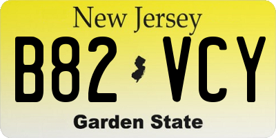 NJ license plate B82VCY