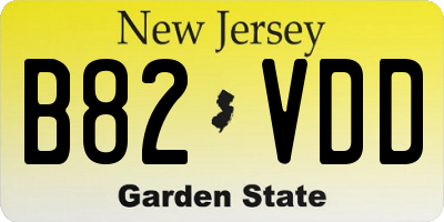 NJ license plate B82VDD