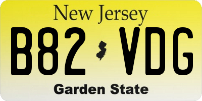 NJ license plate B82VDG