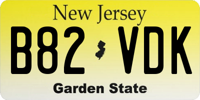 NJ license plate B82VDK
