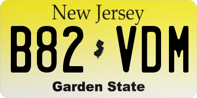 NJ license plate B82VDM