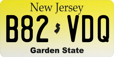 NJ license plate B82VDQ