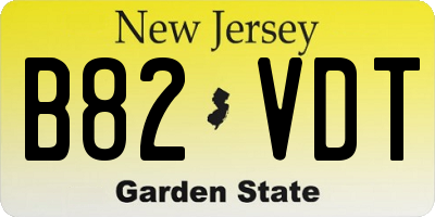 NJ license plate B82VDT
