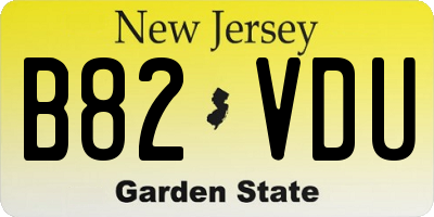 NJ license plate B82VDU